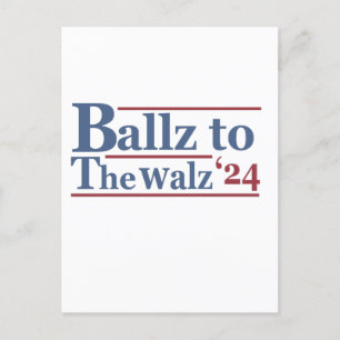 Harris Walz 2024 Wahl Kamala Tim Waltz Amerika Postkarte