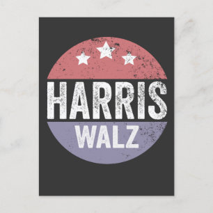 Harris Walz 2024 Wahl Kamala Tim Waltz Amerika Postkarte