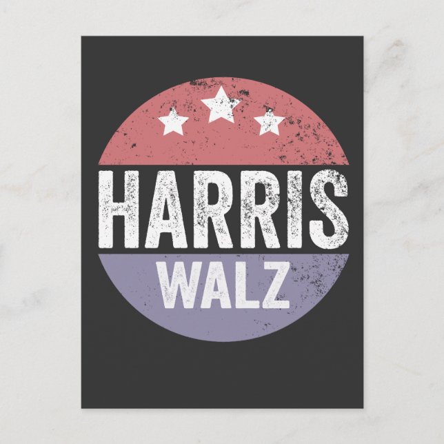 Harris Walz 2024 Wahl Kamala Tim Waltz Amerika Postkarte (Vorderseite)