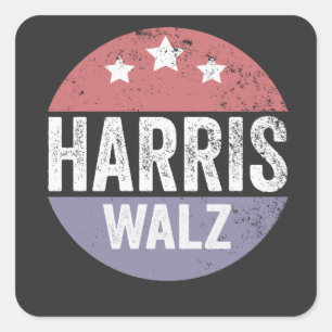 Harris Walz 2024 Wahl Kamala Tim Waltz Amerika Quadratischer Aufkleber