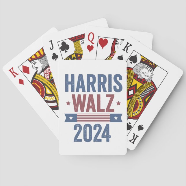 Harris Walz 2024 Wahl Kamala Tim Waltz Amerika Spielkarten (Rückseite)
