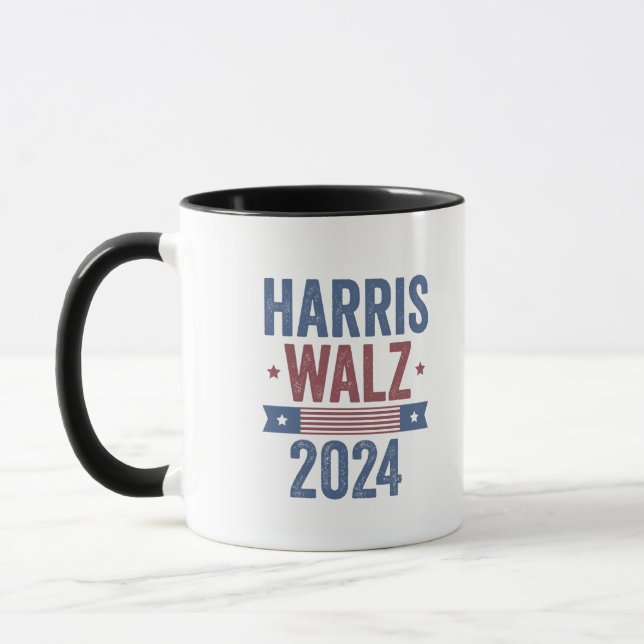 Harris Walz 2024 Wahl Kamala Tim Waltz Amerika Tasse (Links)