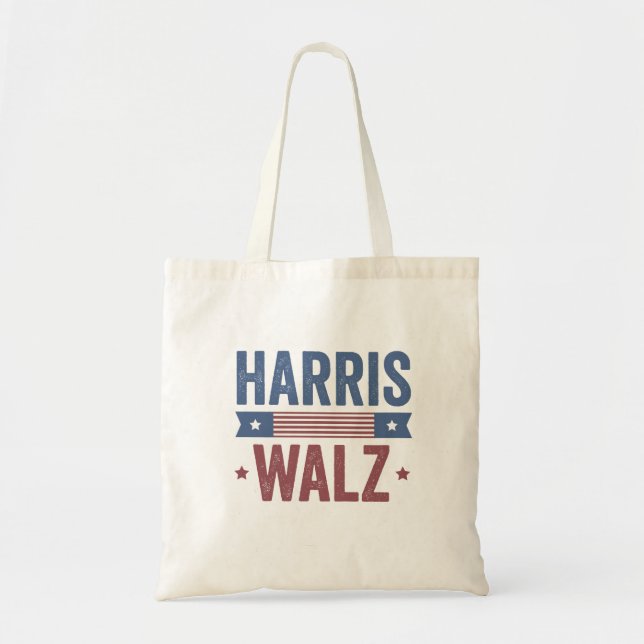 Harris Walz 2024 Wahl Kamala Tim Waltz Amerika Tragetasche (Vorne)