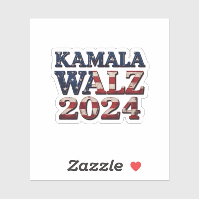 Harris Walz 2024 Wahl Kamala Tim Waltz Aufkleber (Blatt)