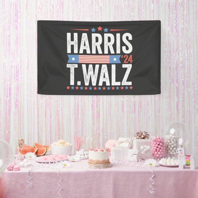 Harris Walz 2024 Wahl Kamala Tim Waltz Banner (Party)