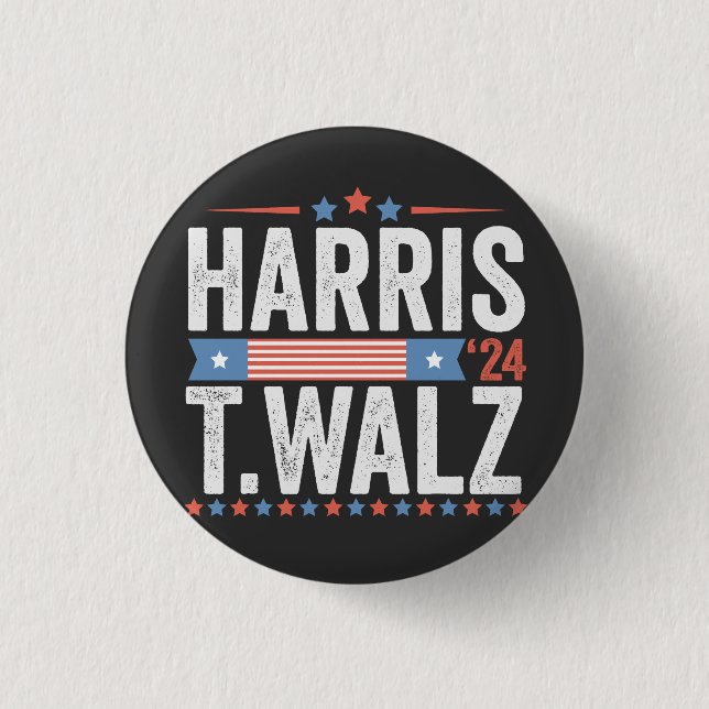 Harris Walz 2024 Wahl Kamala Tim Waltz Button (Vorderseite)