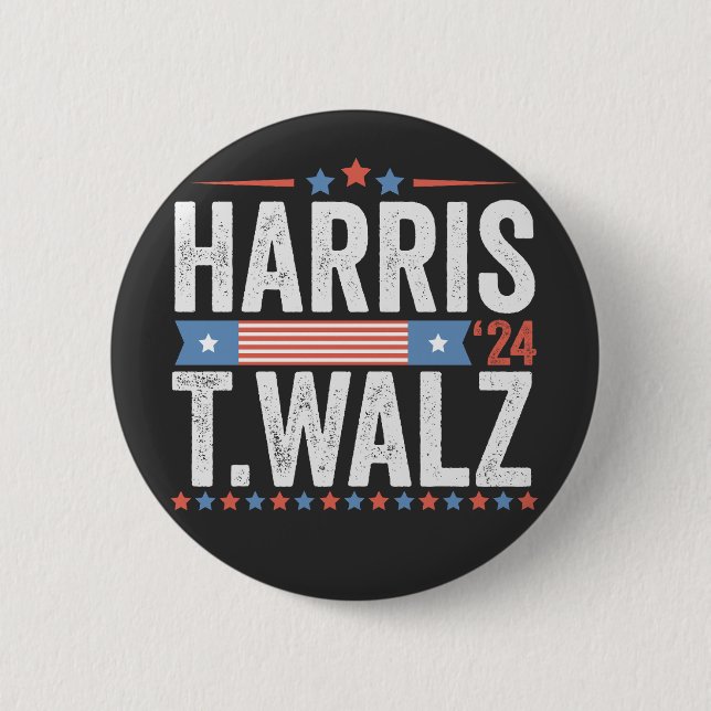Harris Walz 2024 Wahl Kamala Tim Waltz Button (Vorderseite)
