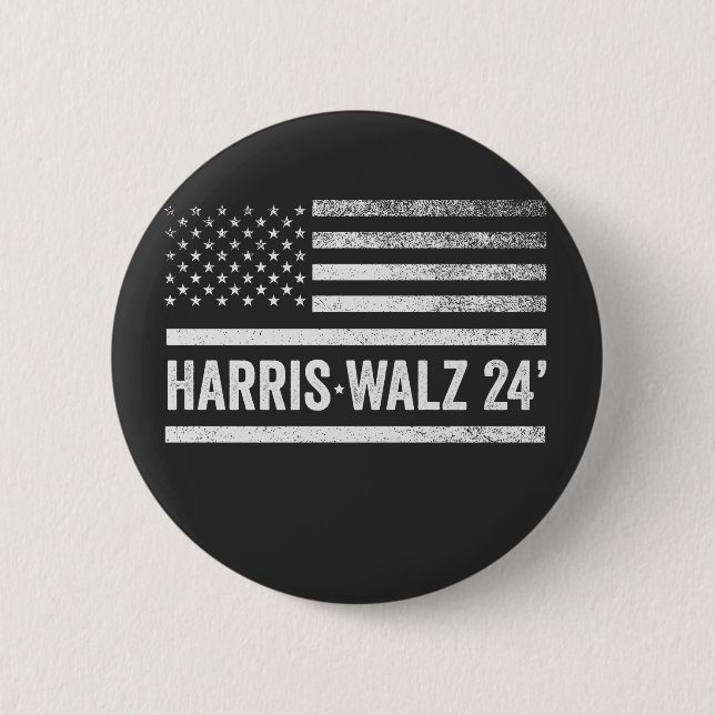 Harris Walz 2024 Wahl Kamala Tim Waltz Button (Vorderseite)