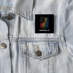 Harris Walz 2024 Wahl Kamala Tim Waltz LGBT Button