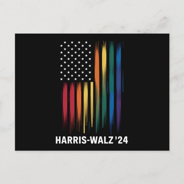 Harris Walz 2024 Wahl Kamala Tim Waltz LGBT Postkarte (Vorderseite)