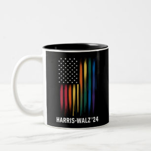 Harris Walz 2024 Wahl Kamala Tim Waltz LGBT Zweifarbige Tasse