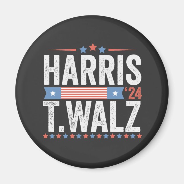 Harris Walz 2024 Wahl Kamala Tim Waltz Magnet (Vorne)