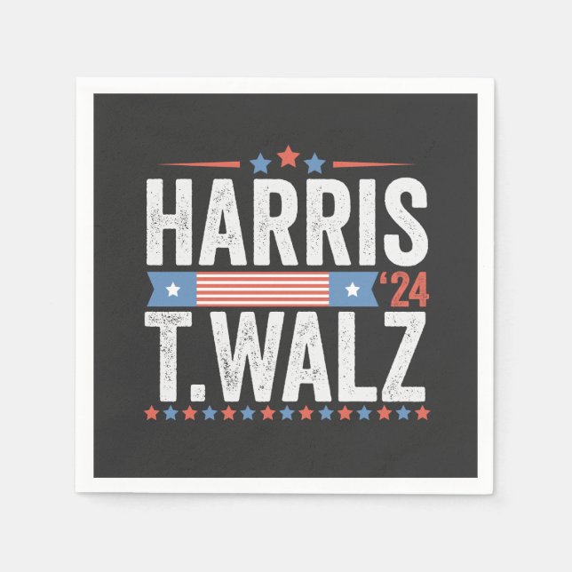 Harris Walz 2024 Wahl Kamala Tim Waltz Serviette (Vorderseite)