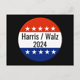 Harris Walz 2024 Wahl Postkarte