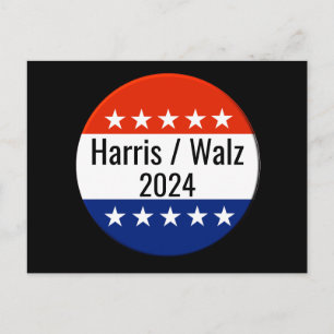 Harris Walz 2024 Wahl Postkarte