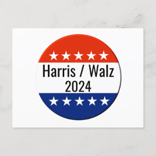 Harris Walz 2024 Wahl Postkarte