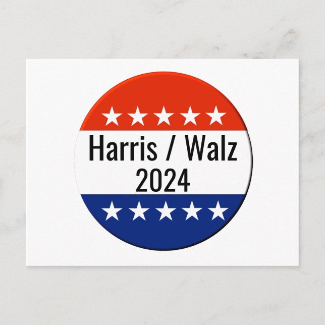 Harris Walz 2024 Wahl Postkarte (Vorderseite)