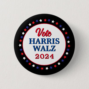 Harris Walz 2024 Wahl zur Demokratie Button