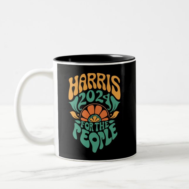 Harris Walz 2024 Wahlpräsident Kamala Harris Zweifarbige Tasse (Links)