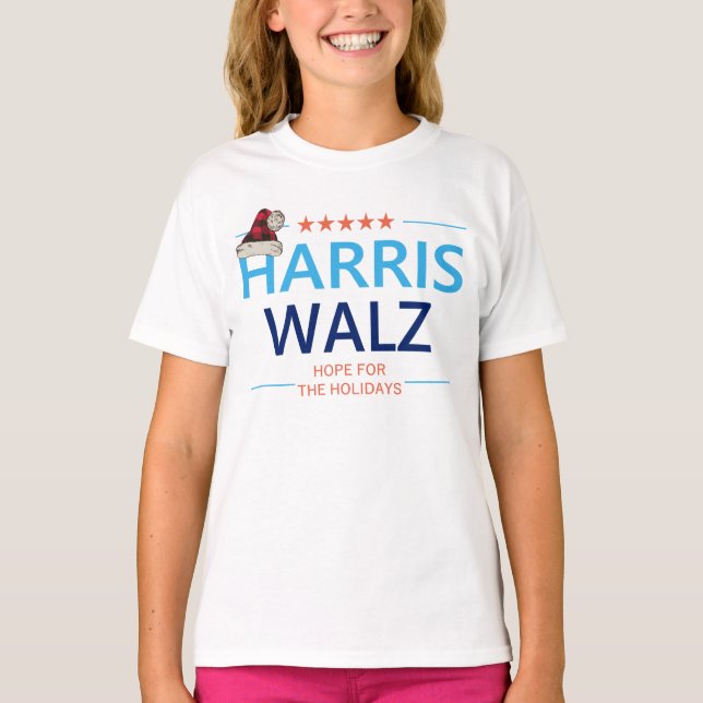 Harris Walz 2024 Weihnachtsfest für den Urlaub T-Shirt (Vorderseite)