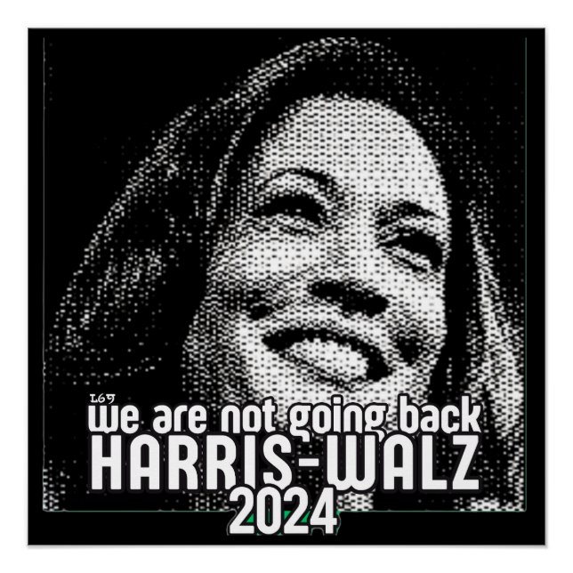 HARRIS-WALZ 2024 WERDEN WIR NICHT ZURÜCKGEHEN POSTER (Vorderseite)