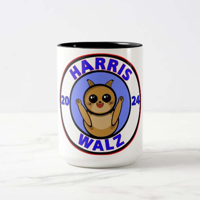 Harris Walz 2024 Zweifarbige Tasse (Mittel)