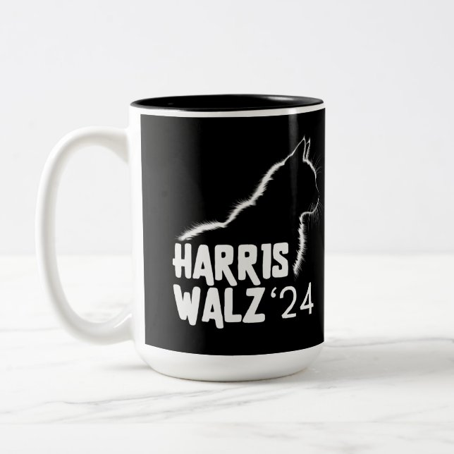 Harris Walz 2024 Zweifarbige Tasse (Links)