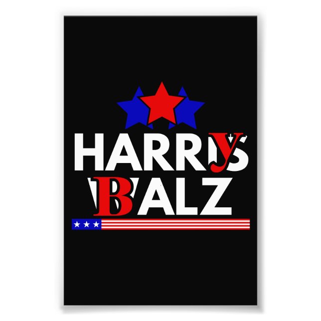 Harris Walz 24 Harry Balz 2024 Meme Democratics Fotodruck (Vorne)