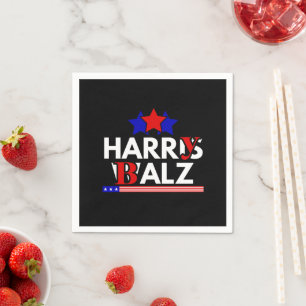 Harris Walz 24 Harry Balz 2024 Meme Democratics Serviette