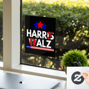 Harris Walz 24 Harry Balz 2024 Meme Demokraten Fensteraufkleber
