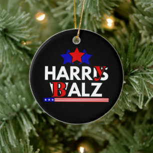 Harris Walz 24 Harry Balz 2024 Meme Demokraten Keramik Ornament