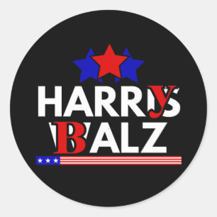 Harris Walz 24 Harry Balz 2024 Meme Demokraten Runder Aufkleber