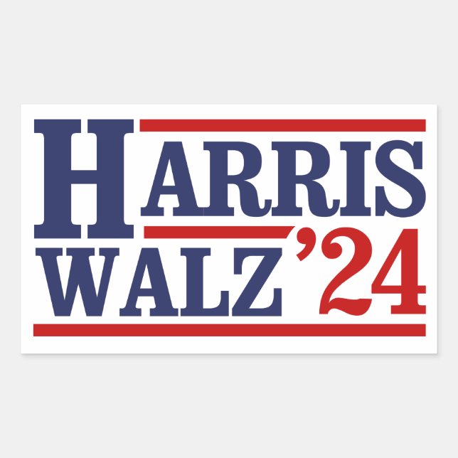 Harris Walz '24 Rechteckiger Aufkleber (Vorderseite)
