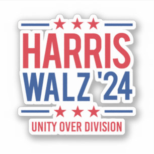 Harris Walz '24 - Unity over Division Aufkleber