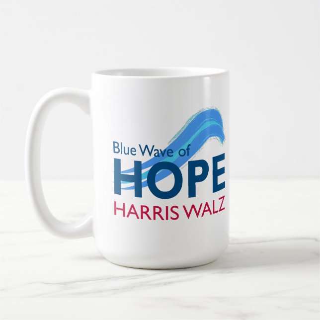 Harris Walz Blue Wave of Hope Kaffeetasse (Links)