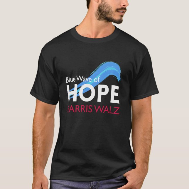 Harris Walz Blue Wave of Hope T-Shirt (Vorderseite)