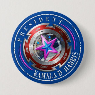 Harris-Walz-Briefmarke-Schild Button