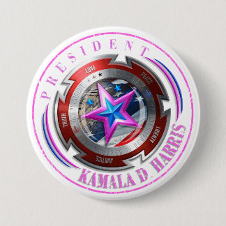 Harris-Walz-Briefmarke-Schild Button