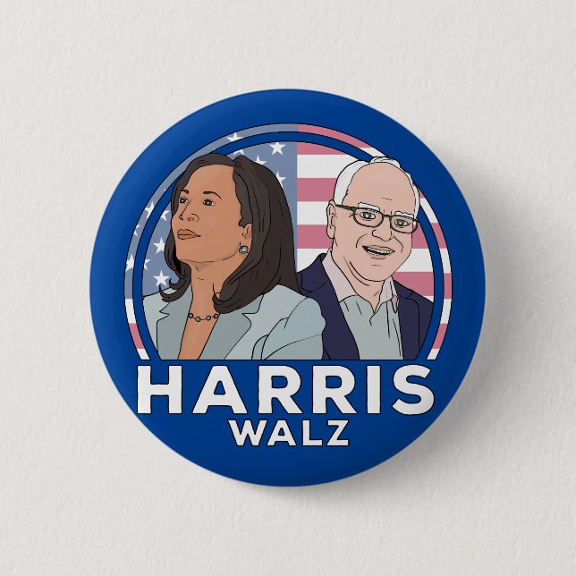 Harris Walz Button (Vorderseite)