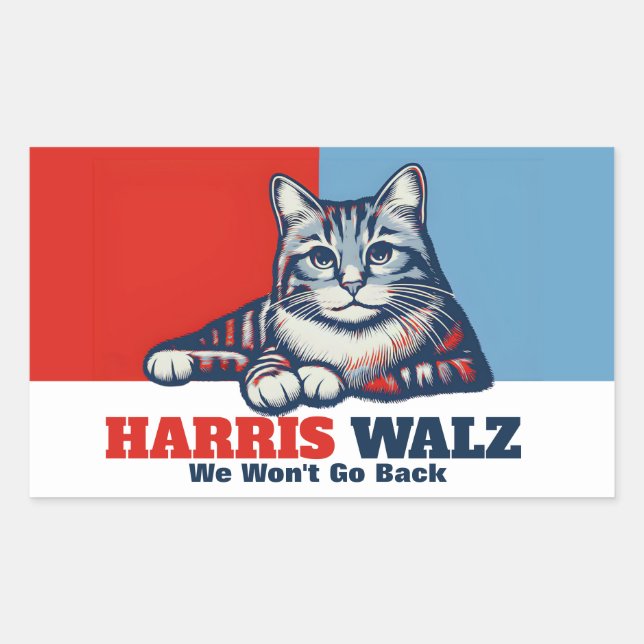 Harris Walz Campaign Rechteckiger Aufkleber (Vorderseite)