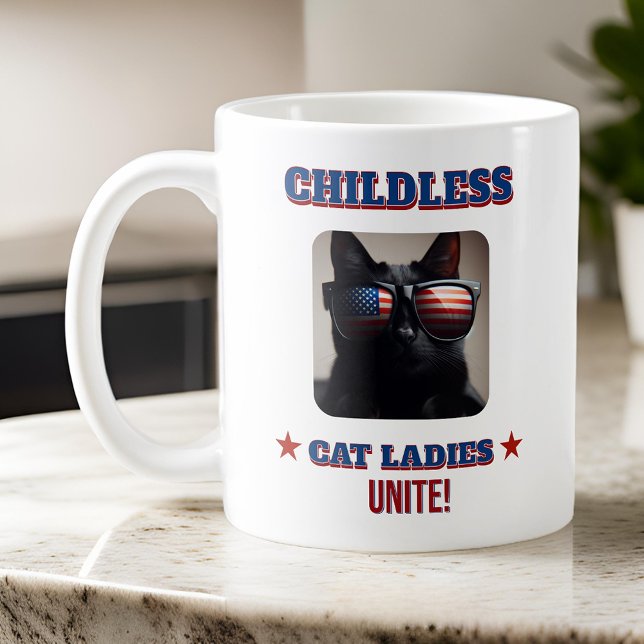 Harris Walz Cat Foto Childless Cat Ladys Unite Kaffeetasse (Harris Walz Cat Photo Childless Cat Ladies Unite Coffee Mug)