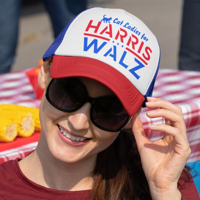 Harris Walz, Cat Ladys for Kamala Harris Tim Walz Truckerkappe (Von Creator hochgeladen)