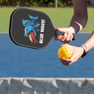 Harris Walz Election Blue Waves Democratic Fish Pickleball Schläger