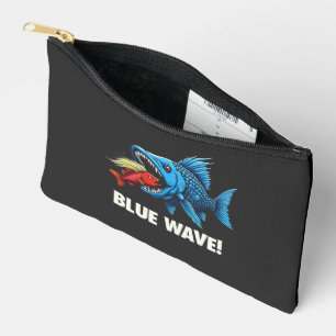 Harris Walz Election Blue Waves Democratic Fish Zubehörtasche