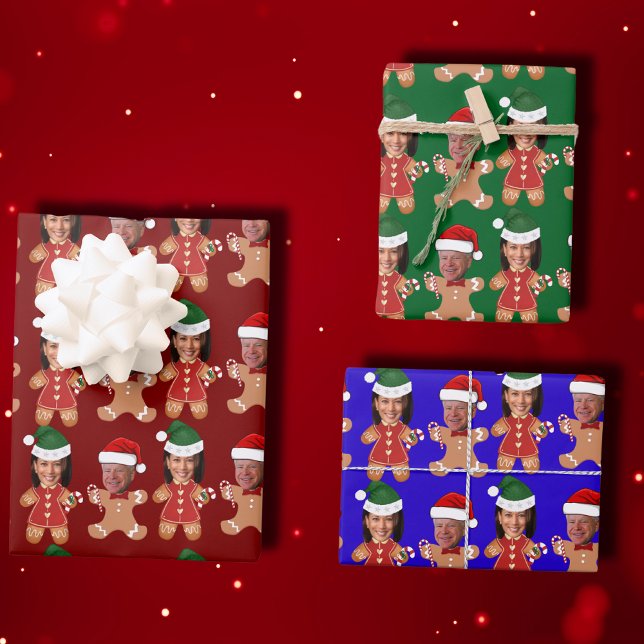 Harris Walz Face Gingerbread Weihnachtsgeschenk Geschenkpapier Set (Von Creator hochgeladen)
