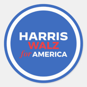 Harris Walz für Amerika 2024 Runder Aufkleber