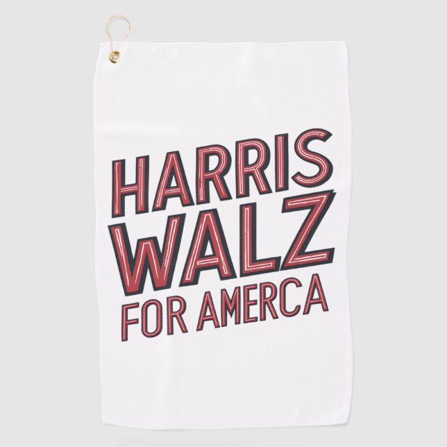 Harris walz für Amerika Golfhandtuch (Vorderseite)