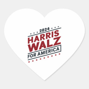 Harris walz für Amerika Herz-Aufkleber