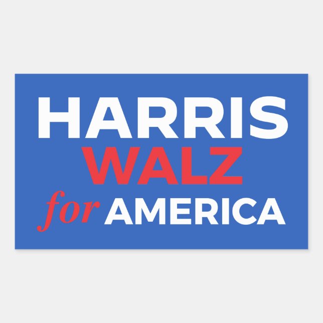 Harris Walz für Amerika Rechteckiger Aufkleber (Vorderseite)