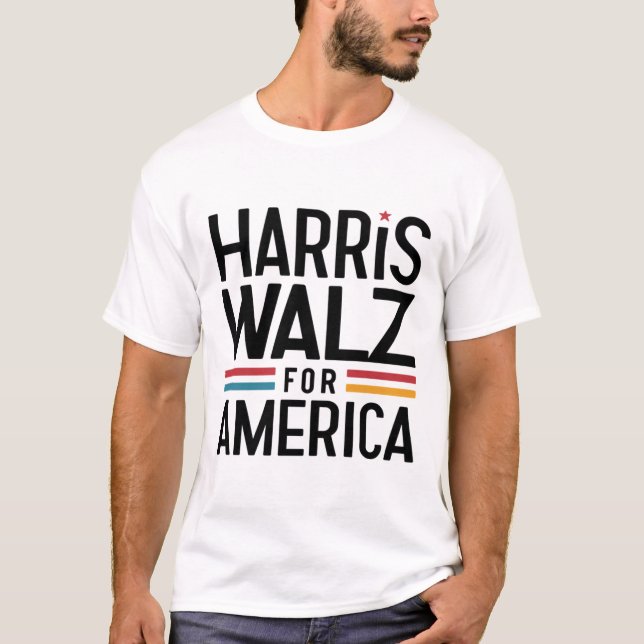 Harris walz für Amerika T-Shirt (Vorderseite)